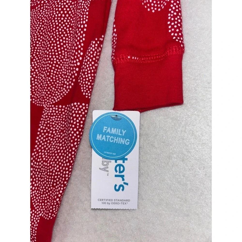 CARTERS Baby Red Heart Pajama Valentine Sleeper Footed 2-Way Zipper 6 Months NEW